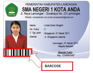Contoh Kartu Pelajar Barcode