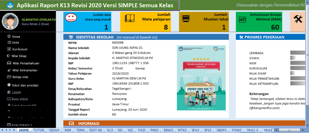 Download Gratis Aplikasi Raport K13 SD Semester 2 2020